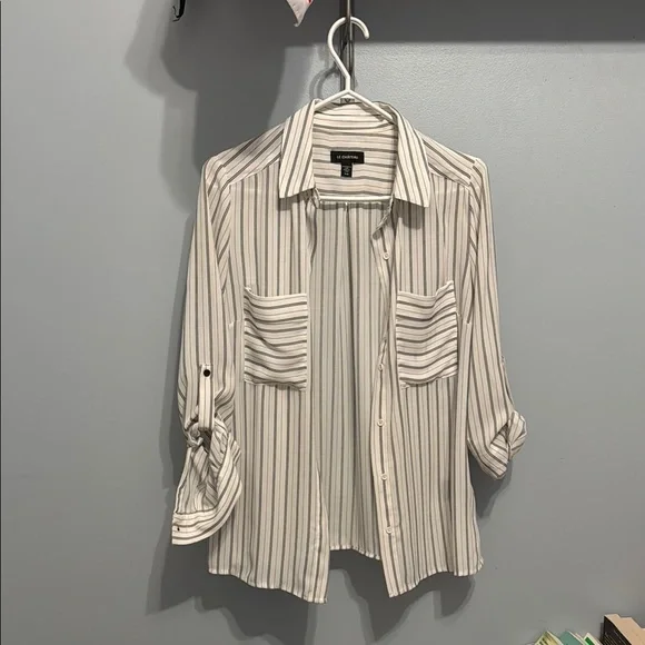 Striped Button-Up Shirt - Picture 1 of 3